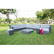 Sofá de jardín de jardín seccional de diseño elegante Set Muebles de mimbre